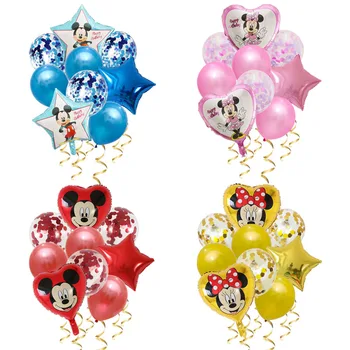 9pcs Mickey Star Minnie Srce Miško Ballon Rojstni Okraski Balon Baby Tuš Folija Baloni Risanka Otroci Igrače globos