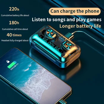 Touch Kontrole Brezžična tehnologija bluetooth 5.0 slušalke vodoodporna Led Digitalni Zaslon Čepkov Šport Čepkov Microphoe za pametni telefon