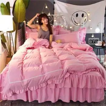 Princess style posteljo sklop 4 posteljnina, vključno z odeja kritje bedspreads prevleke odeja listi set listov
