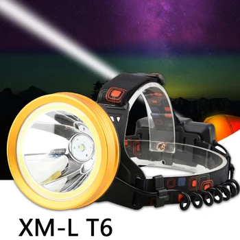 FX-DZ20 136 & 9010 LED žaromet XML T6 & COB Aluminija pokal 18650 Baterijo reflektor Glavo Svetilka svetilka svetilka Močna