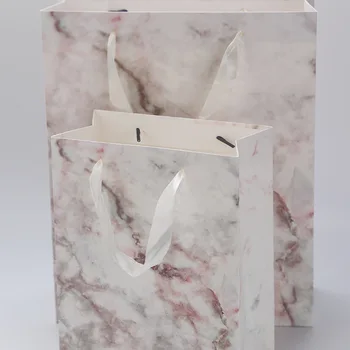 Roza marmorja papirnato vrečko oblačil nakupovanje darilni embalaži коробка упаковка darilo vrečko boite dragees de mariage упаковка для мыла 10pc