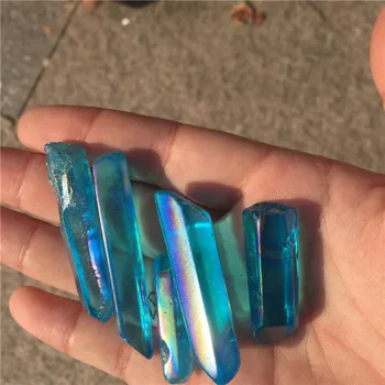1 kg na Debelo naravno stroji in kristalno modro aqua aura quartz crystal točke