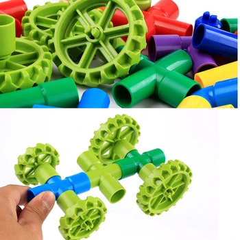 DIY Montaža Cevovoda Predor Blok Model Igrača Za Otroke 2020 Pisane Izobraževalne Vode Cev za Gradnjo Blokov, Igrače Za Otroke