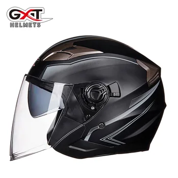 Novo GXT poletje dvojno objektiv motoristična čelade odprto Obraz motorno kolo Čelada električna varnostna čelada za ženske, moške, Moto Čelade