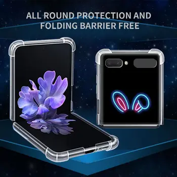 Barva črna črte art Za Samsung Galaxy Ž Flip 5G Jasno, zračna Blazina Primeru Tanek Zaščitni Lupini Mehko Kritje Pametni telefon Pribor