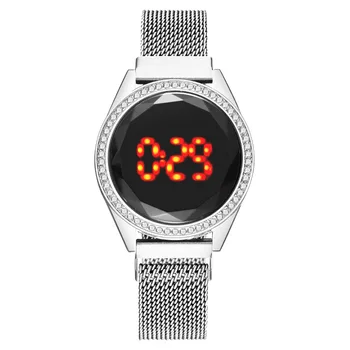 Luksuzni Ženske Dotik Zaslon LED Ure Magnetna Zapestnica Očesa Pasu Elektronska Ura 2020 Ženski Digitalni Ročne Reloj Mujer