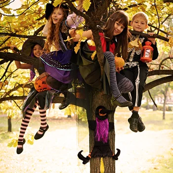 Čarovnica Je Zaletel V Drevo Halloween Dekoracijo Kostum Rekviziti Na Prostem Visi Drevo Ornament Doma Stranka Dekor Halloween