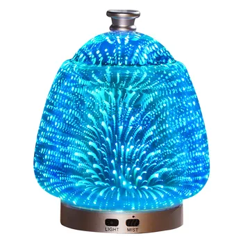 Aroma difuzor vlažilnik 120ml pisane kreativne 3D ognjemet stekla ultrazvočno eterično olje aroma svetilko