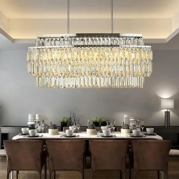 Led model kristalni Obesek Luči italijanski luksuzni sobi po sodobnih preprost Nordijska spalnica restavraciji kristal Obesek Luči