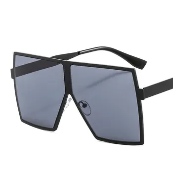 Prevelik Kvadratnih sončna Očala Ženske 2020 Modni Veliki Kovinski Okvir Vintage sončna Očala Moških Ogledalo, Modro Zlato Sonce Očala UV400 Oculos