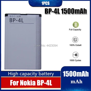 1pc 1500mAh BP-4L BP4L BP 4L Li-ion Polnilna Litij-Telefon Baterija za Nokia E61i E63 E90 N810 E72 E52 E71 6650F