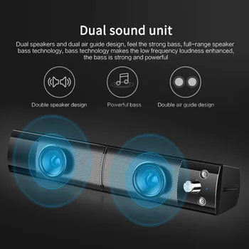 NOVO V-117 AUX Bluetooth 5.0 Combo Sound Bar Zvočniki Surround Soundbar Subwoofer Zvočniki Za Prenosni RAČUNALNIK Doma Avto Zvočniki