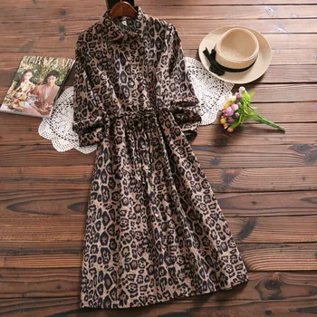 Novo modno pomlad seksi leopard tiskanja obleko 2019 mori dekle velvet dolg rokav klub, obleko