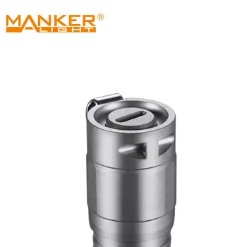 Manker E05 Ti Titanium 400 Lumnov Pocket AA / 14500 Svetilka Z NM1 LED, iz Nerjavnega Jekla Globoko Nosijo Posnetek