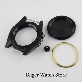 Novih 40 mm Watch Primeru, primerni za NH35 NH35A Gibanja Black PVD Prekrita Safirno Steklo Rdeče Plošče