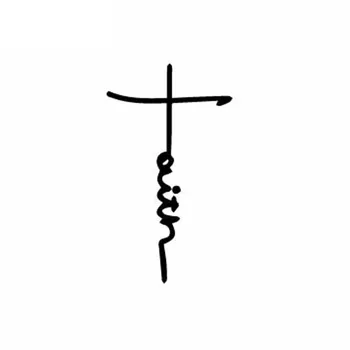 Avto Nalepka Vere Križ Simbol Vere Krščanske PVC Nalepke Art Car Dekoracija Nalepke Nepremočljiva Črna/Bela, 16*9 cm