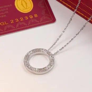 Cartier - vroče prodaje moške in ženske ljubezni ogrlica design klasičen modni diamant moški in ženska, ogrlico, obesek 0034