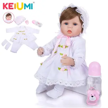 Veren Newborn Baby Doll 16-Inch Za Otroke, Izobraževalne Igrače Realne Silikonski Prerojeni Lutke Dojenčki Dotik Pravi bebe Božič Darilo