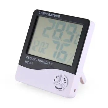 HTC-1 Thermohygrometer Eno Temperatura Velik Zaslon Gospodinjski Elektronski Thermohygrometer Z Budilko