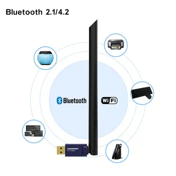 650Mbps Wifi Bluetooth 4.2 Brezžični Nano USB Adapter Dual Band 5Ghz Omrežna Kartica Antena Računalnik, Avdio Sprejemnik Oddajnik