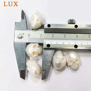 Naravno Ročno izrezljane biseri ročno pearl lobanje za ogrlico kar engrave sladkovodnih biserov obrti nakit z luknjo