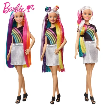2019 Najnovejše Barbie Lutka Igrača Mavrica Bleščeče Lase Lutka Lepo Dekle Različnih Predstavljajo Boneca Način FXN96 Za Darilo za Rojstni dan