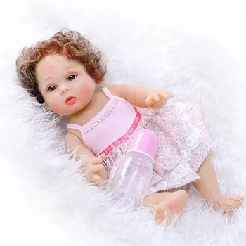 Lutka prerojeni malčka 47 cm mehke silikonske prerojeni lutke otroka mehko veren Rjavo Blond Lasje presenečenje dekle Oblačila, darila