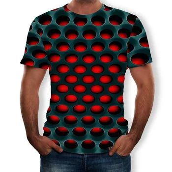 ZOGAA 2019 Vroče T-shirt Mens Geometrijski 3D tridimenzionalni Vzorec Digitalni Tisk T-shirt Vrhovi Moški Kratek Rokav Slim Fit Tees