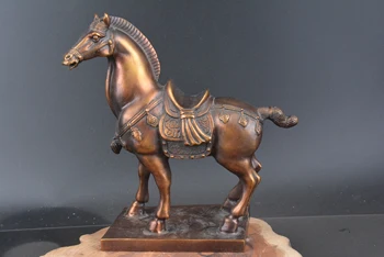 Zelo redki Ming Dinastija bakreni konj kip,brezplačna dostava