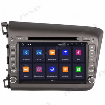 Android 10.0 4G+64GB Avto Radio, GPS Navigacija za Honda Civic 2012-Auto Stereo Glavo Enota Multimedijski Predvajalnik Trak Recoder internetnih storitev (ISP)