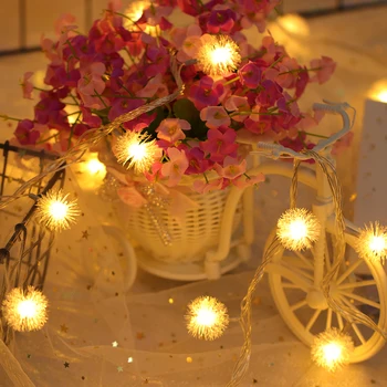 Božič Pliš žogo za Niz Luči vrt pravljice luces led decoracion Za zabavo dekoracijo poroke niz zunanji luč