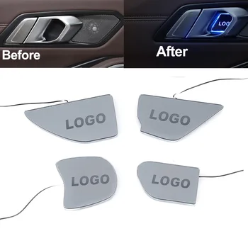Avto Notranjosti LED Vrat Ročaj Skledo Kritje Nalepke Luč za Ford Fiesta 2009 - 2017 Auto Notranje Nalepke Oblikovanje Dodatki