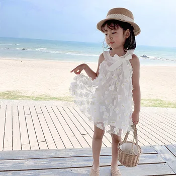 Dekleta Obleko 2020 Poletje Otroška oblačila Children ' Til Obleko Deklica Poletje Metulj Modni Lahko Bela Princesa Obleko