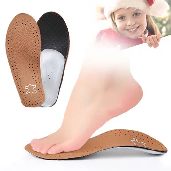 EiD Usnje Otrok otrok ortopedije vložek za Ravno Noge Podpora Narti ortopedski čevlji edini Vložki za noge O/X Nogo popravljena