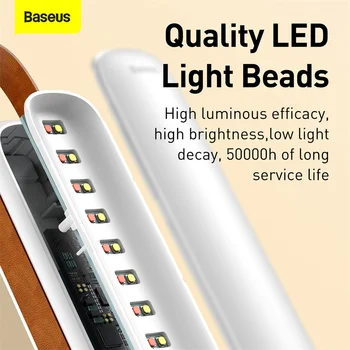 Baseus USB Svetlobe Magentic Solarna LED Svetilka Avto Zasilne Razsvetljave, USB za Polnjenje Auto Branje Lučka Noč Luč Za Dom Kampiranje