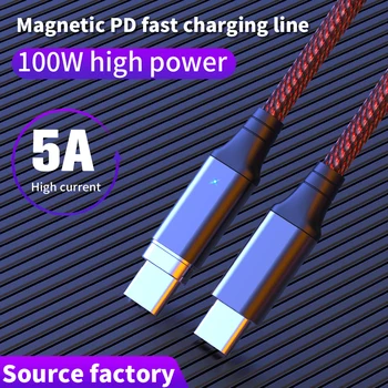 100W Hitro Polnjenje Magnetni Polnilec Micro Kabel Tip C Tip C Kabel za iPhone Huawei P40 Pro za MacBook Pro Micro USB Kabel