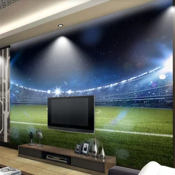 Ozadje po meri velikih 3d veliko nogometno igrišče zidana dnevna soba, spalnica 3D TV ozadju stene Šport kraj, dekorativno slikarstvo