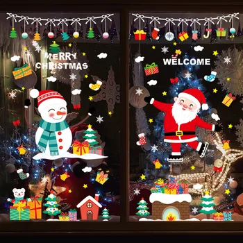 2021 Božični Okraski, Statične Nalepke Nalepke samo za Windows Steklene Ploščice Božič Snežinke Nalepko za Novo Leto Doma Dekor