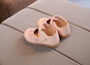 Malčka Dojenčka Otroci Baby Dekleta Elegantno Cvet Princesa Čevlji Za Dekleta Poletje Čevlji Anti-slip HOOLER