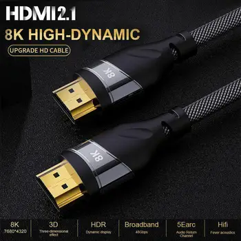 8K HDMI Kabel Pravi UHD HDR 8K 48Gbps 8K@60Hz 4K@120Hz Podpora HDCP 3D Kabel HDMI