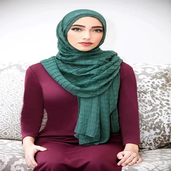 Muslimanski Vodja Modni Šal Ženske Viskoze Hidžab Barva Kariran Šali in Obloge hidžab femme musulman turban kopftuch 90*180 cm