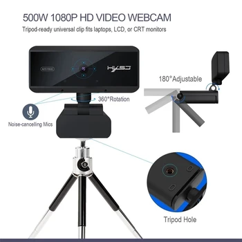 HXSJ S3 5 Milijonov slikovnih Pik, Samodejno Ostrenje, Webcam HD 1080P Spletna kamera Vgrajen mikrofon High-End Video Klic Spletna Kamera za Prenosni RAČUNALNIK