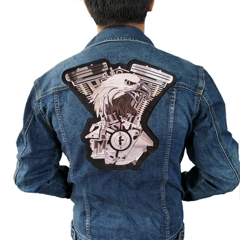 Velika velikost biker obliž za Suknjič, varnostno, punk motocikel embroideried okostje biker značko, lobanja obliž Oblačilo Opremo