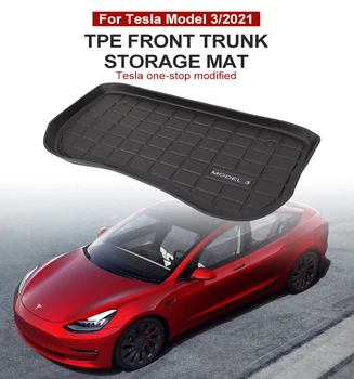 2021 Trunk Mat Tesla Model 3 TPE Avto Spredaj Zadaj Nepremočljiva Nosljivi Zaščitna Ploščica Shranjevanje Preproge, Blazine Enostavno Čiščenje Model3 Nova