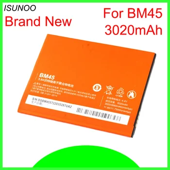 ISUNOO BM45 BM 45 Zamenjava Li-Polimer Baterija Za Xiaomi Hongmi Rdeči Riž Redmi Opomba 2 Note2 3020mAh