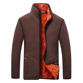 Debele polar Runo jakno za moške jeseni, pozimi na prostem Coral runo toplotne plašč Kampiranje in Pohodništvo Suknjič Gorniška oblačila