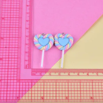 10pcs/paket Ljubezen Srce Lollipop Gline Čare Oblikovalec čarobne gumbe za Uhan Keychain Debelo