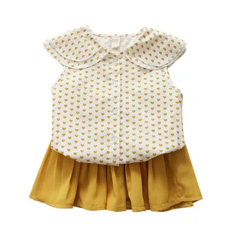 Tovarniško Neposredna Prodajna Dekliška Oblačila, ki Poleti 2019 Baby Dekleta Nove Modne Obleke Bluzo Srajco in Krilo Določa Otroci Oblačila