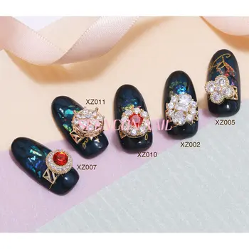 Novo 5pcs/veliko vrtljiv cirkon nail art nakit dekoracijo kovinskih luksuzni diamond nohtov dodatki strokovno nail art potrebščine