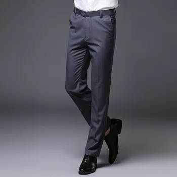 Blagovne znamke Obleko Hlače 2019 Jeseni Novih Moških Črnih Hlač Poslovni Modni Črno Slim Fit Obleko Hlače Oblačila